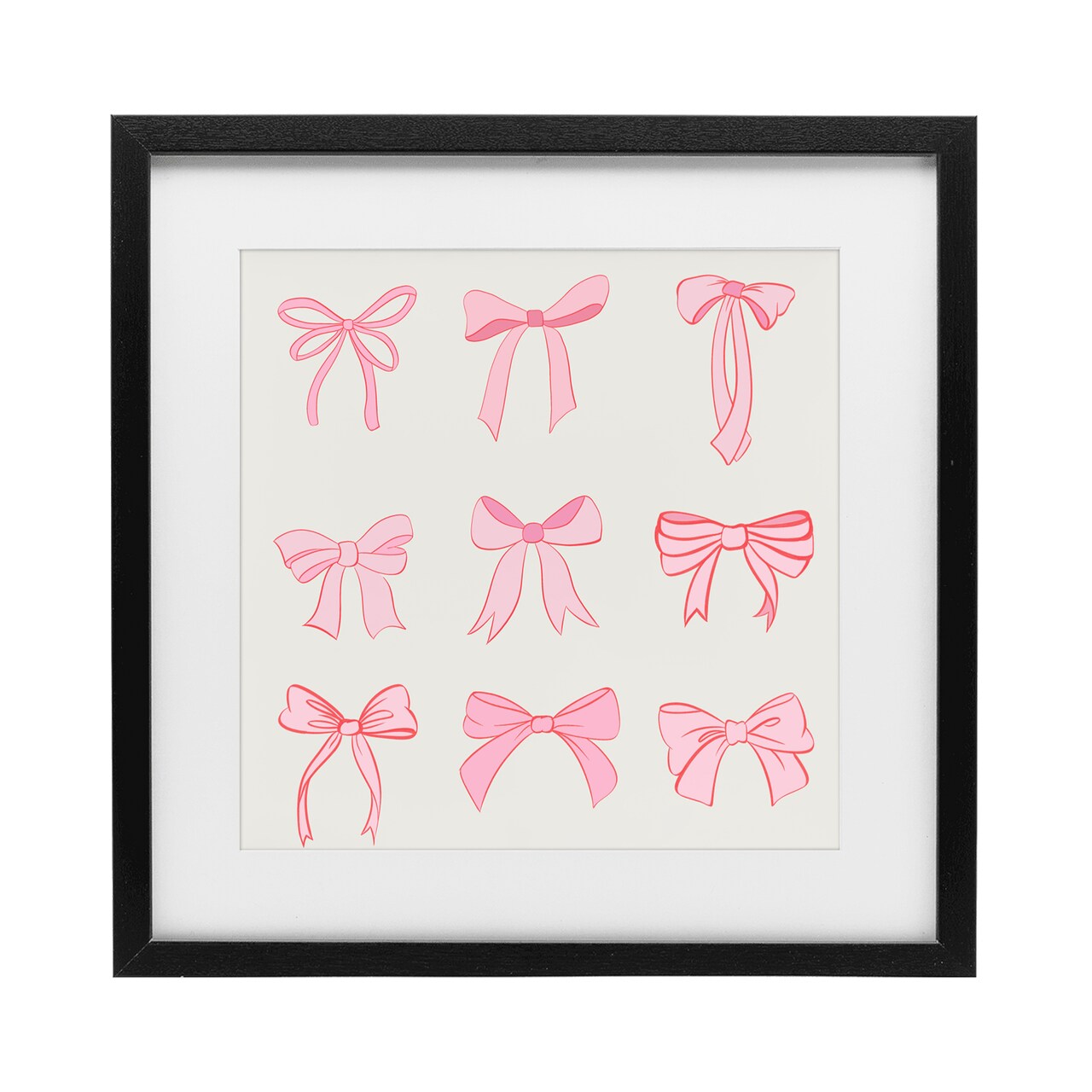 Stupell Industries Pink Coquette Ribbons Framed Print Under Glass, design by Emily Navas